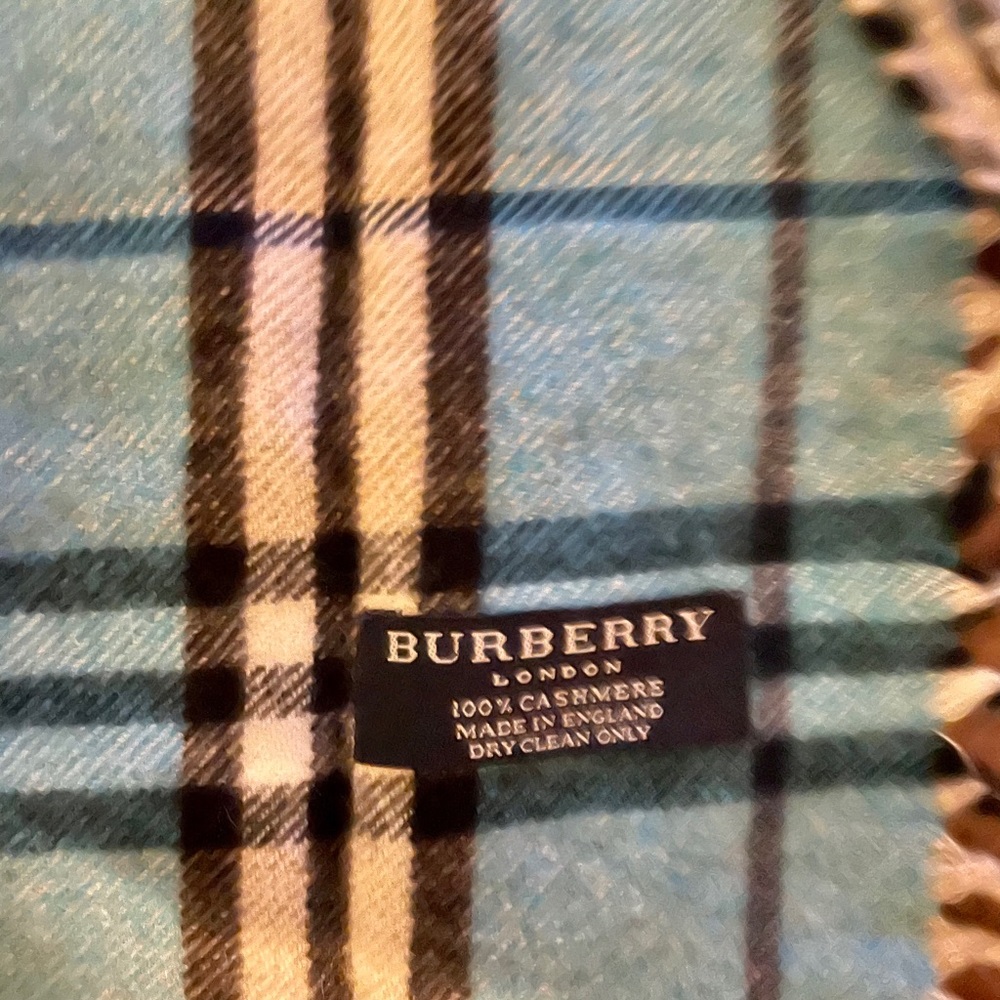 Burberry Blue Cashmere Scarf - Picture 2 of 2